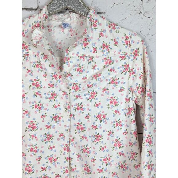 VINTAGE SEARS Floral Flannel Nightgown Cottage Cozy Soft Buttons Size Small - Picture 3 of 6